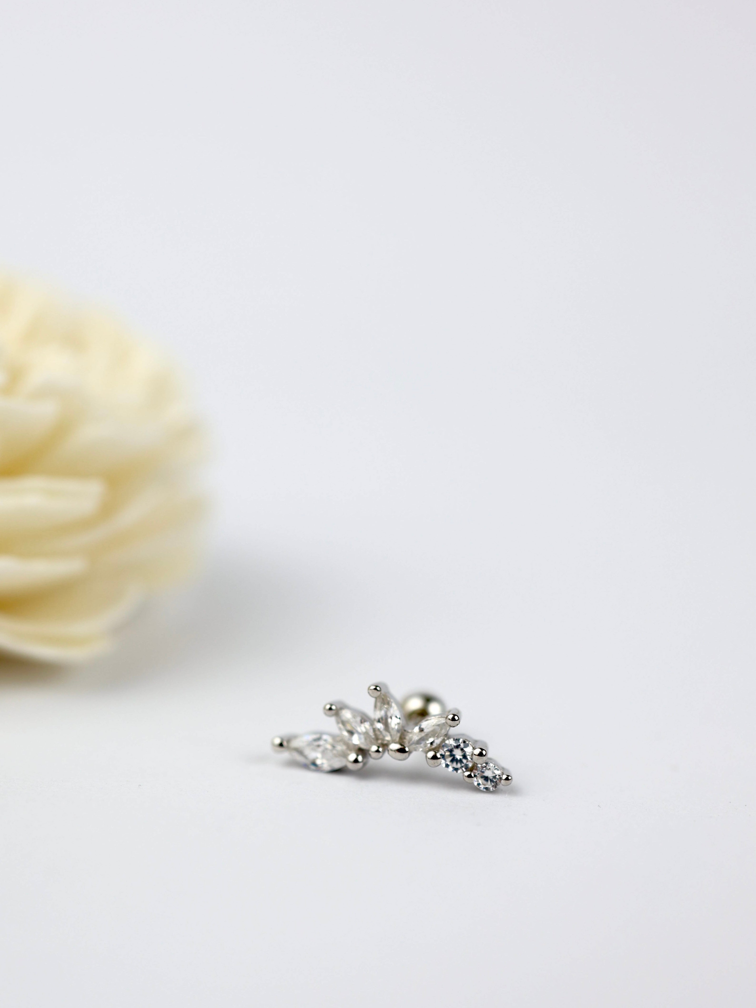Ball Screw back Helix Angel Stud Earring SILVER - 1 Piece