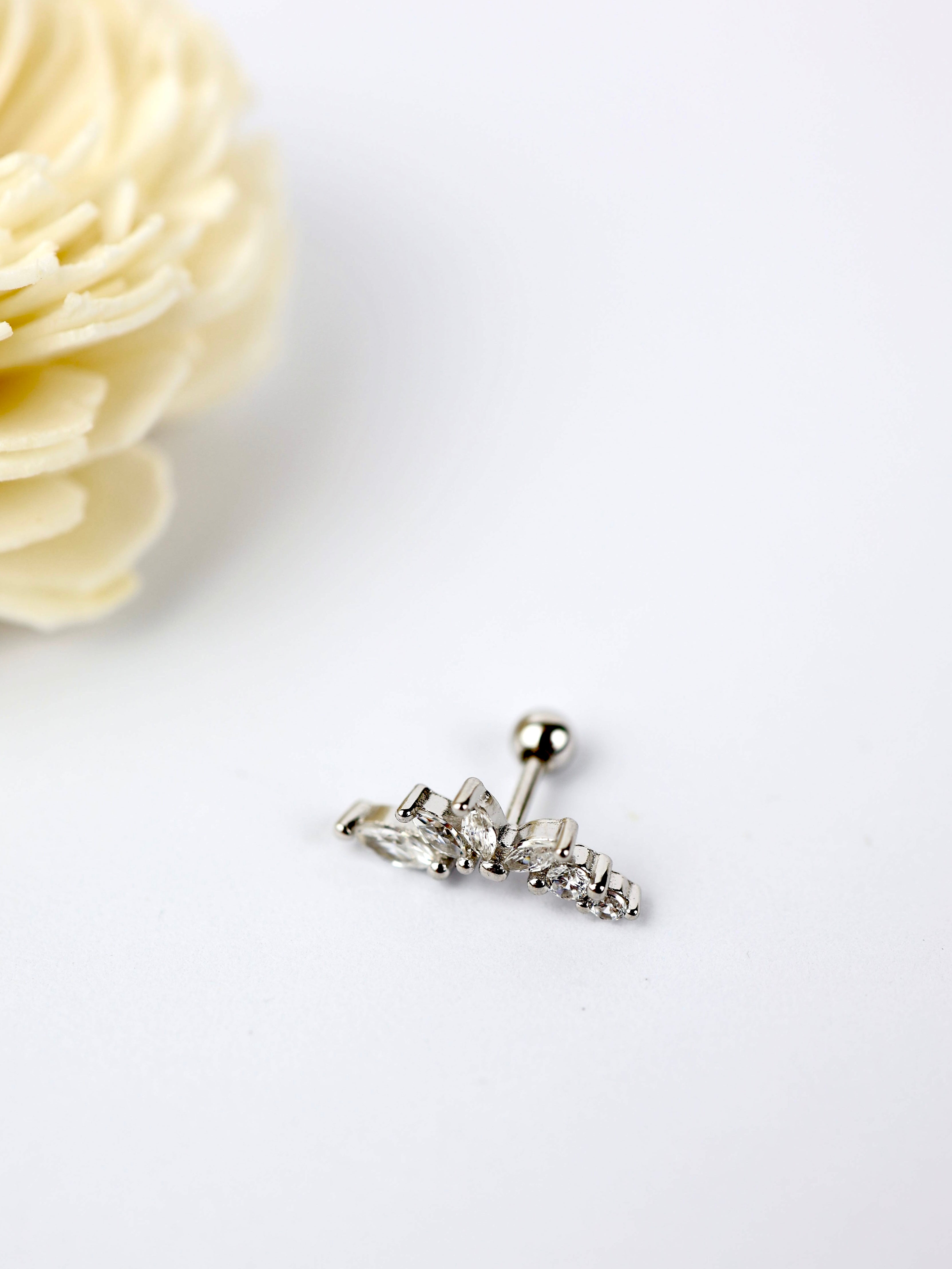 Ball Screw back Helix Angel Stud Earring SILVER - 1 Piece