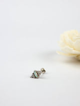 Rana Opal Screw Flat Back Helix Stud Earring SILVER- 1 piece