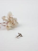 Rana Opal Screw Flat Back Helix Stud Earring SILVER- 1 piece