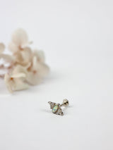 Rana Opal Screw Flat Back Helix Stud Earring SILVER- 1 piece