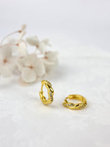 Twisted Vine Gold Huggie Hoop Earrings