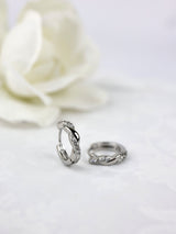 Twisted Vine Silver Huggie Hoop Earrings A. Silver Hoop
