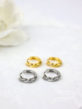 Twisted Vine Silver Huggie Hoop Earrings