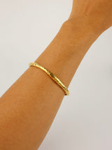 Posh Wave Hammered Bangle Stainless Steel