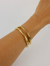 Posh Wave Hammered Bangle Stainless Steel