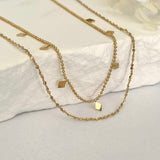 Chloris Double Layered Gold Necklace - Stainless Steel