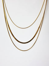 3 Layered Snake Chain Necklace - Stainless Steel
