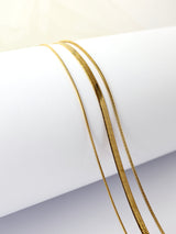 3 Layered Snake Chain Necklace - Stainless Steel