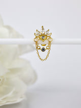 Rashi Screw Flat Back Helix Stud Earring Gold- 1 piece