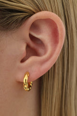 Hammered Thick Hoop Earrings