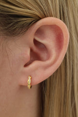Twisted Vine Gold Huggie Hoop Earrings