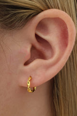 Twisted Hoop Sterling Silver-Gold