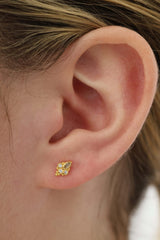 Clear 3 Teardrop Dangle GOLD earring Stacks