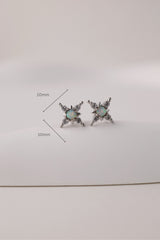 Elena Opal Starburst Stud Earrings SILVER