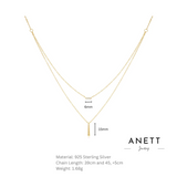 Sera Dainty Double Layered Gold Necklace Sterling Silver