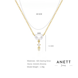 Crystal Pendant Gold Dainty Necklace Sterling Silver