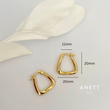 Twisted Square Gold Hoop Earrings