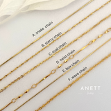 Dainty Gold Chain Necklace - Sterling Silver Snake, Wave, Box, Twist, Basic Chain 40cm, 45cm