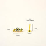 Mooni Screw Flat Back Helix Stud Earring Gold- 1 piece