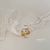 Gold Hoop One Side Pave Earrings