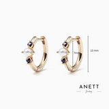 Sahara Pearl Huggie Hoop and Stud A. Hoop