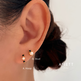 Sahara Pearl Huggie Hoop and Stud A + B