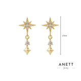 Ginger Cubic Drop Stud Earrings GOLD - Sterling Silver