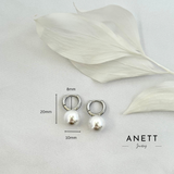 Yura Pearl Hoop Silver Earrings