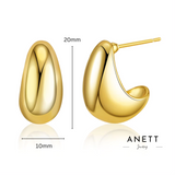 Gold Cresent Stud Earrings