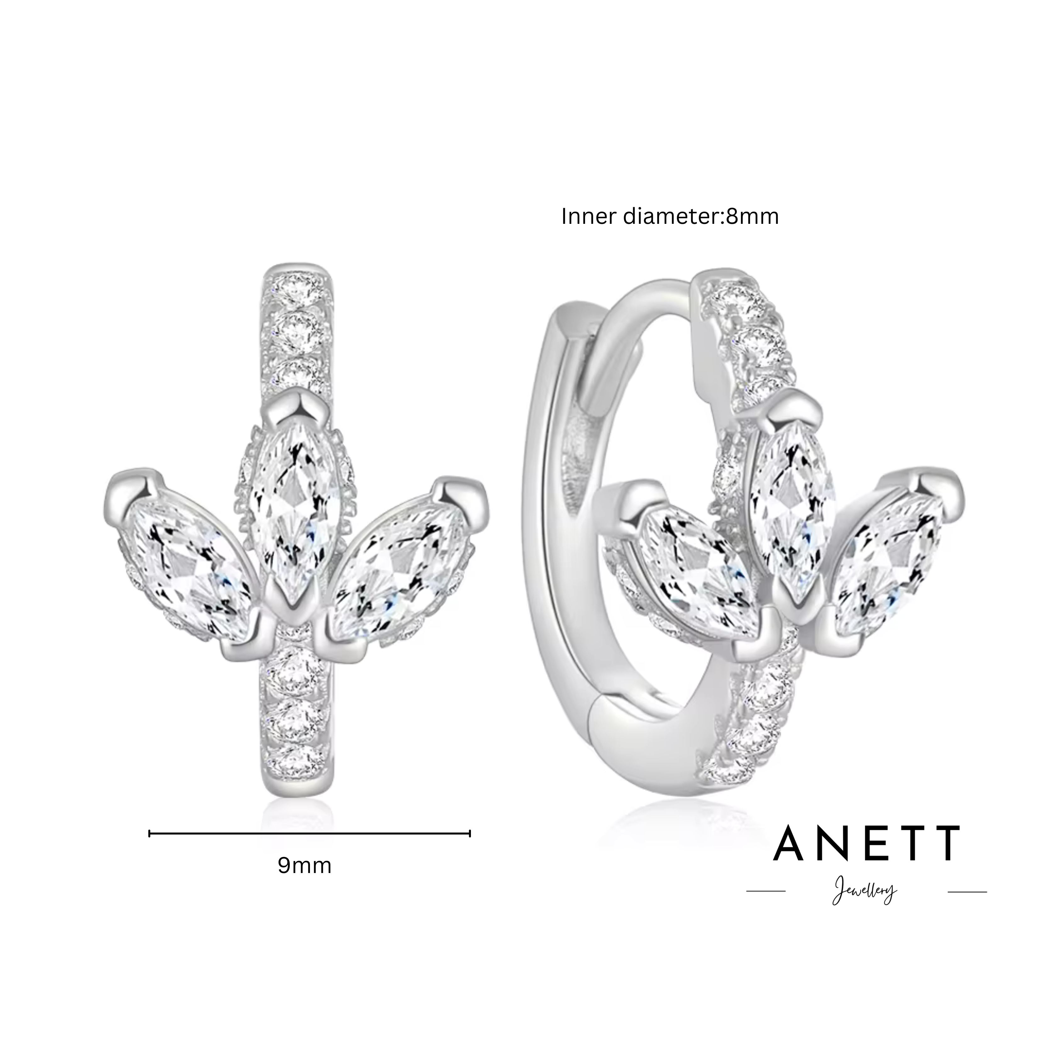 Hannah SILVER Huggie Hoop Earrings