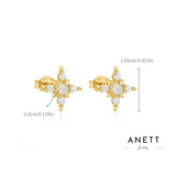 Elena Opal Starburst Stud Earrings Gold