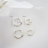 Textured Silver Hoop Earrings, 925 Sterling Silver