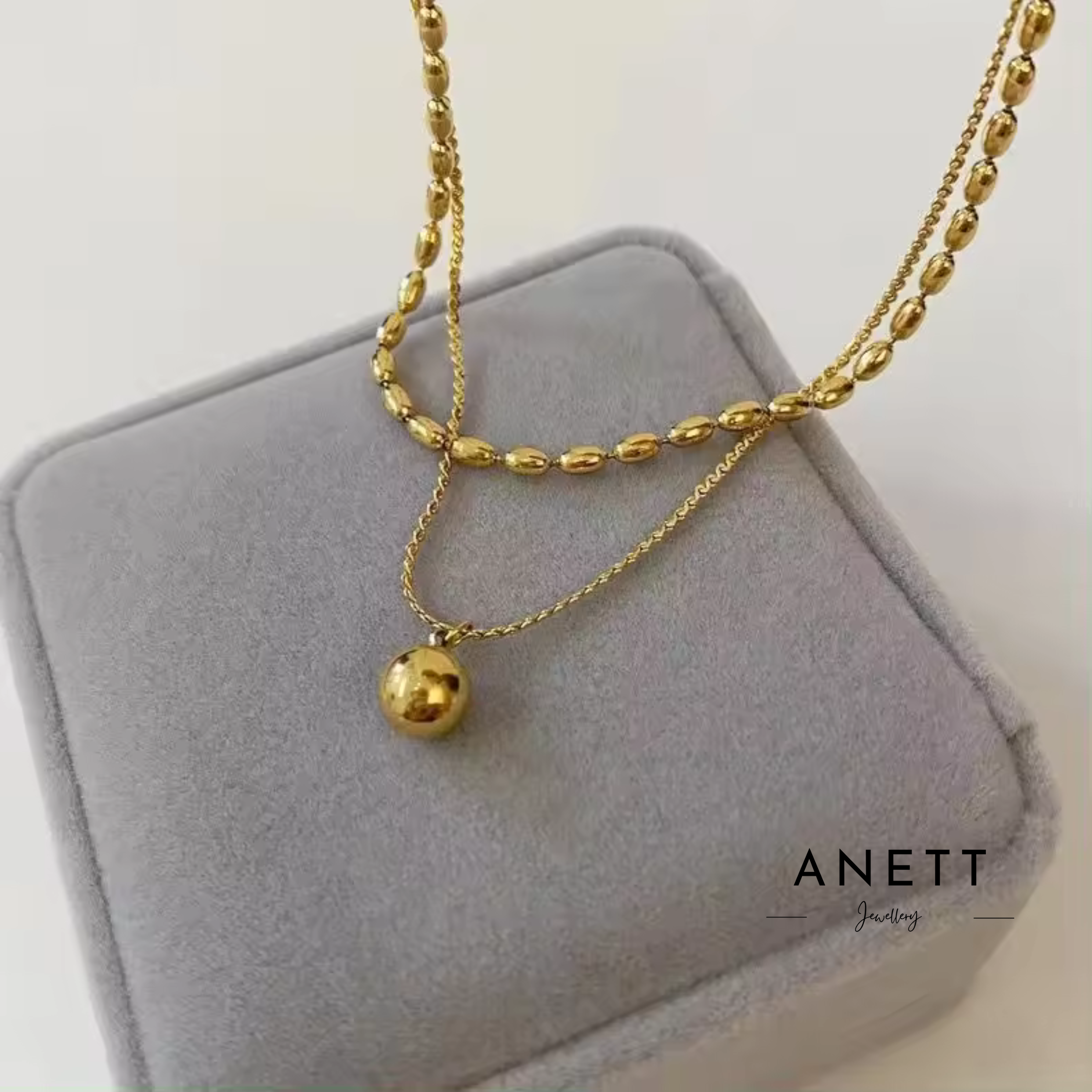 Josephine Double Layered Necklace - Stainless Steel