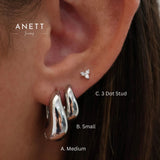 Willow Twist Silver Hoop A + B +C