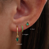 Mia Green Huggie Earrings