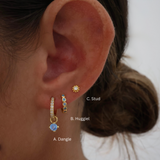 Ines Blue Lagoon Dangle Earring GOLD v2