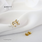 Darling Pearl Chain Stud Earrings B. Darling Stud