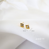 Rhombus Gold CZ Stud Earrings