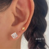 Rhombus Gold CZ Stud Earrings