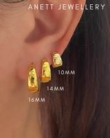 925 Sterling Silver Gold Hoop 17mm 16mm 14mm 10mm