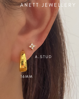 925 Sterling Silver Gold Hoop 17mm 16mm 14mm 10mm 16mm