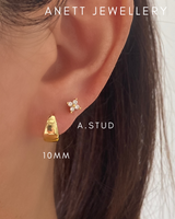 925 Sterling Silver Gold Hoop 17mm 16mm 14mm 10mm 10mm