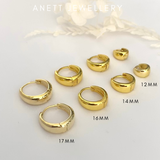 925 Sterling Silver Gold Hoop 17mm 16mm 14mm 10mm All 4 Pairs