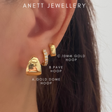 Gold Dome Hoop Earrings