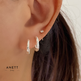 Thin Hammered Hoop Earrings SILVER