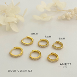 Starburst Gold Dangle Earrings B. 7mm Huggie