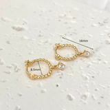 Dainty CZ Dangle Earrings 925 Sterling Silver Gold