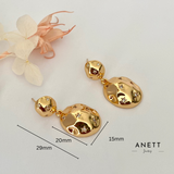 Chunky Gold Star Inlaid Dangle Earrings