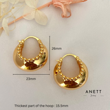 Chunky Gold Milgrain Hoop Earrings